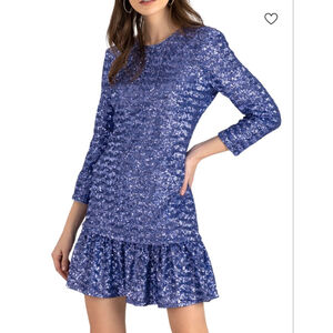 NEW with tags Shoshanna Periwinkle Sequin Long Sleeve Dress Size 0
